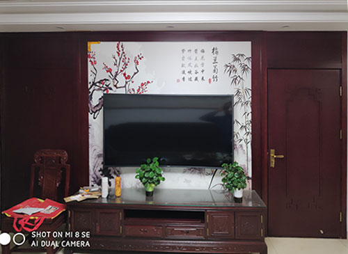 黄山中式家庭装修电视柜效果展示