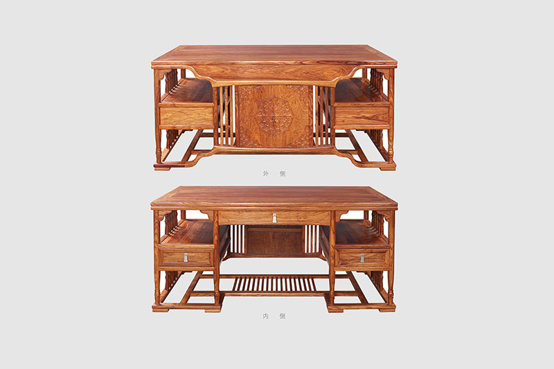 黄山中式家居装饰书房桌椅组合家具效果图